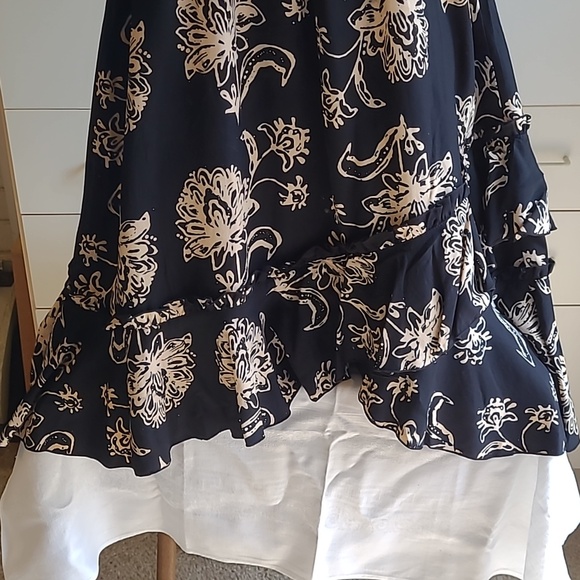 Santiki sundress, medium, black with cream flowers. - Picture 3 of 6